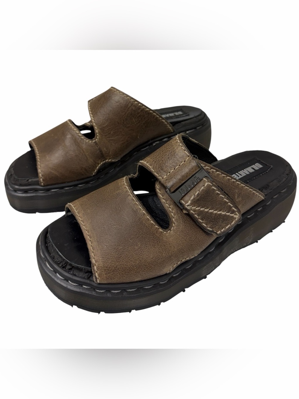 Vintage Brown Leather Dr Marten Rubber Sole Sandals